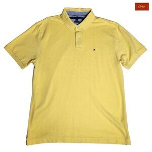 Tommy Hilfiger Yellow Polo Shirt Short Sleeve Custom Fit SzXL (ID38)